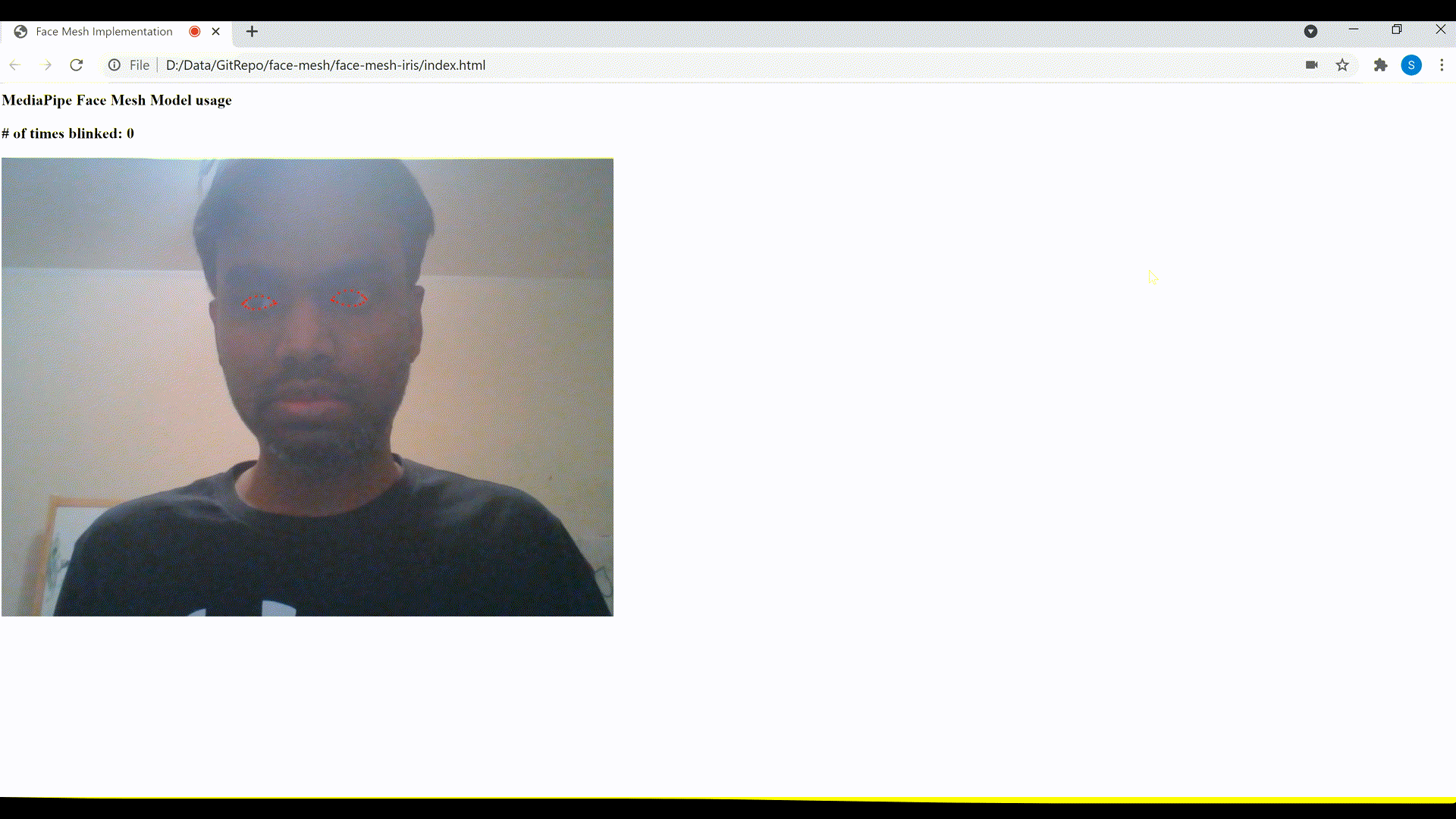 Eyes blink detection and count